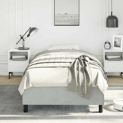Bedframe zonder matras lichtgrijs 100x190 cm Tweepersoons fluweel