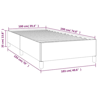 Bedframe zonder matras lichtgrijs 100x190 cm Tweepersoons fluweel