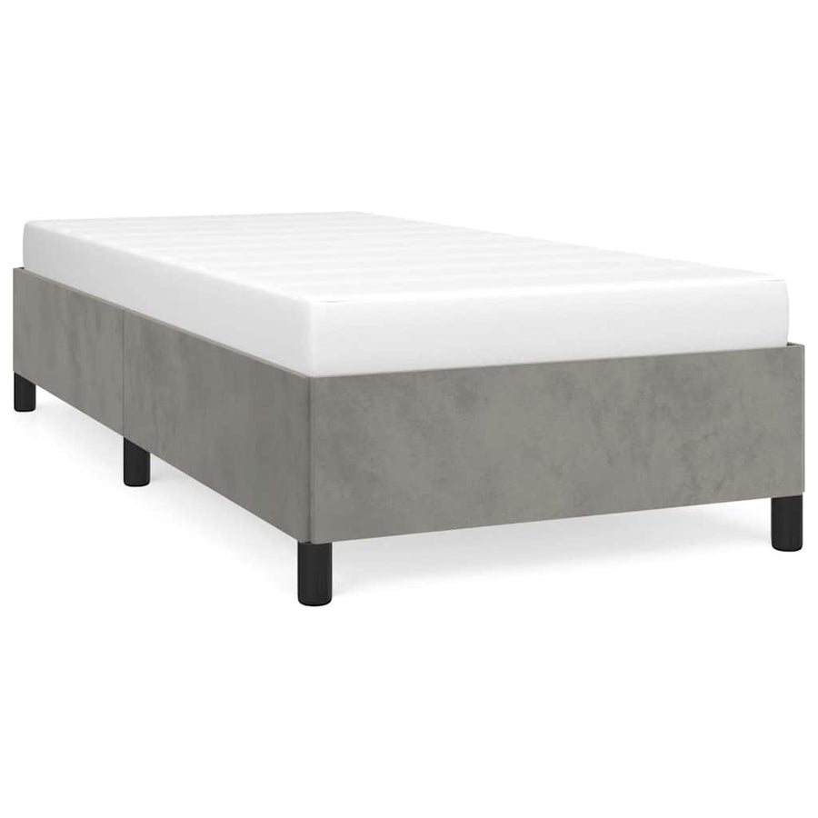 Bedframe zonder matras lichtgrijs 100x203 cm Twin XL fluweel