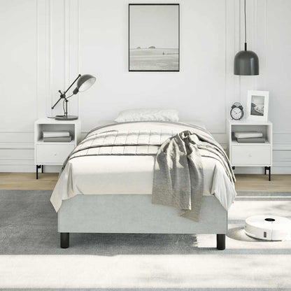 Bedframe zonder matras lichtgrijs 100x203 cm Twin XL fluweel