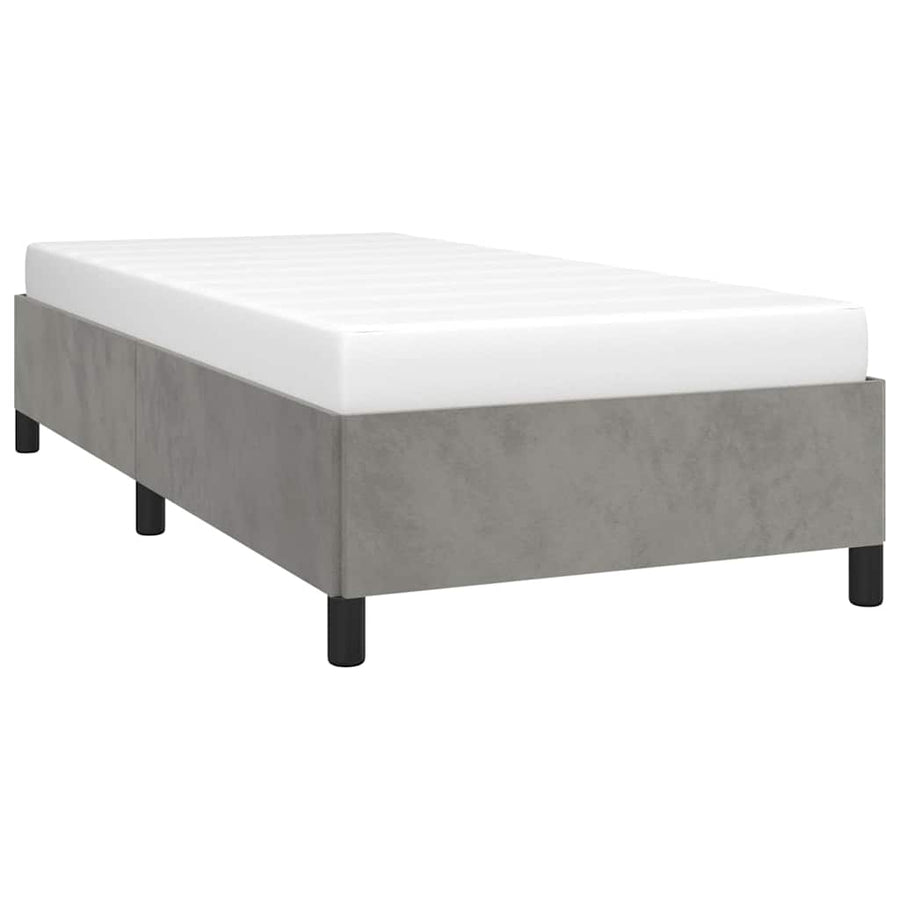 Bedframe zonder matras lichtgrijs 100x203 cm Twin XL fluweel