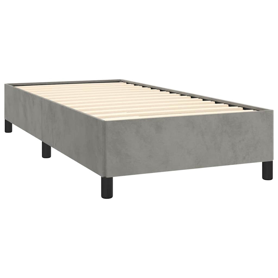 Bedframe zonder matras lichtgrijs 100x203 cm Twin XL fluweel