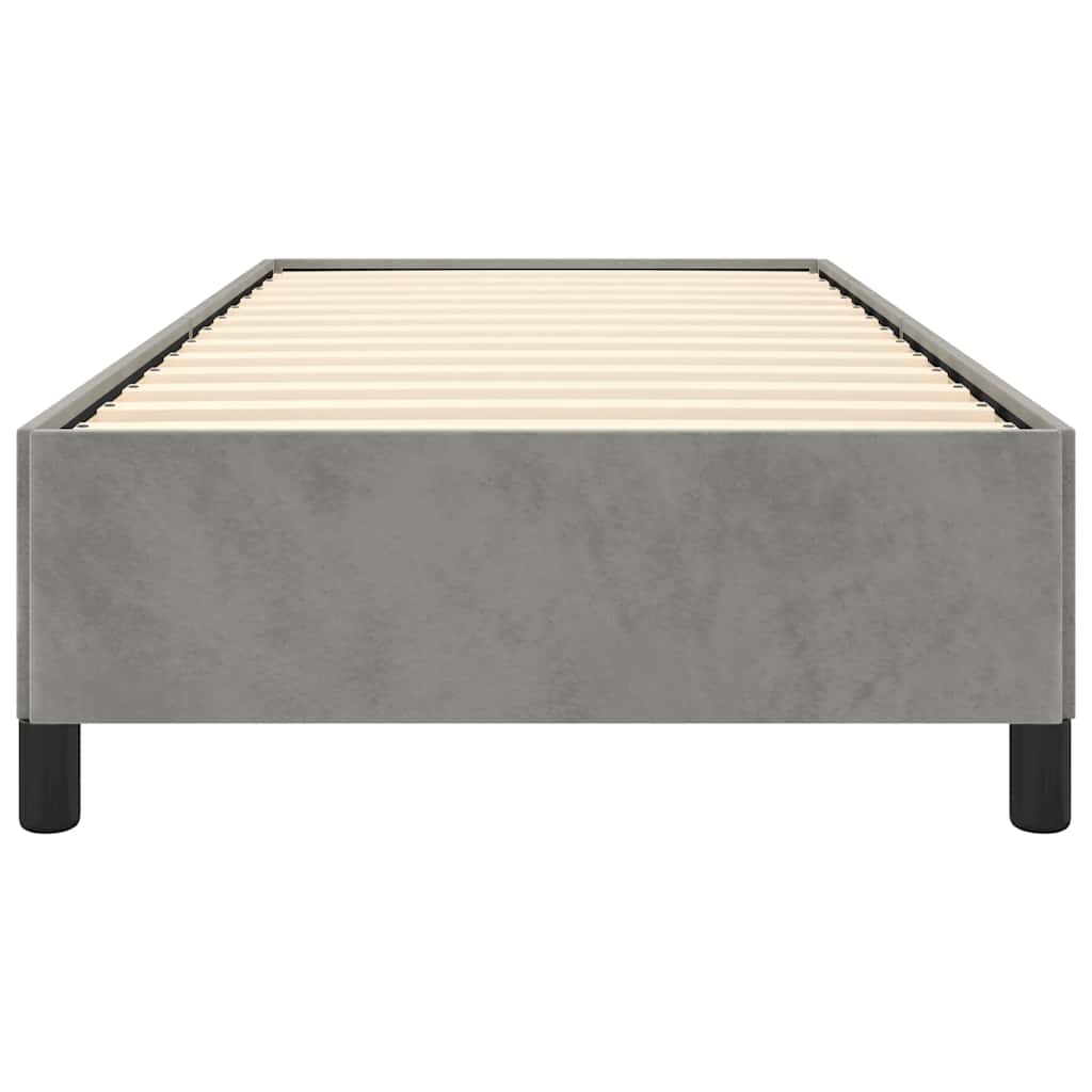 Bedframe zonder matras lichtgrijs 100x203 cm Twin XL fluweel