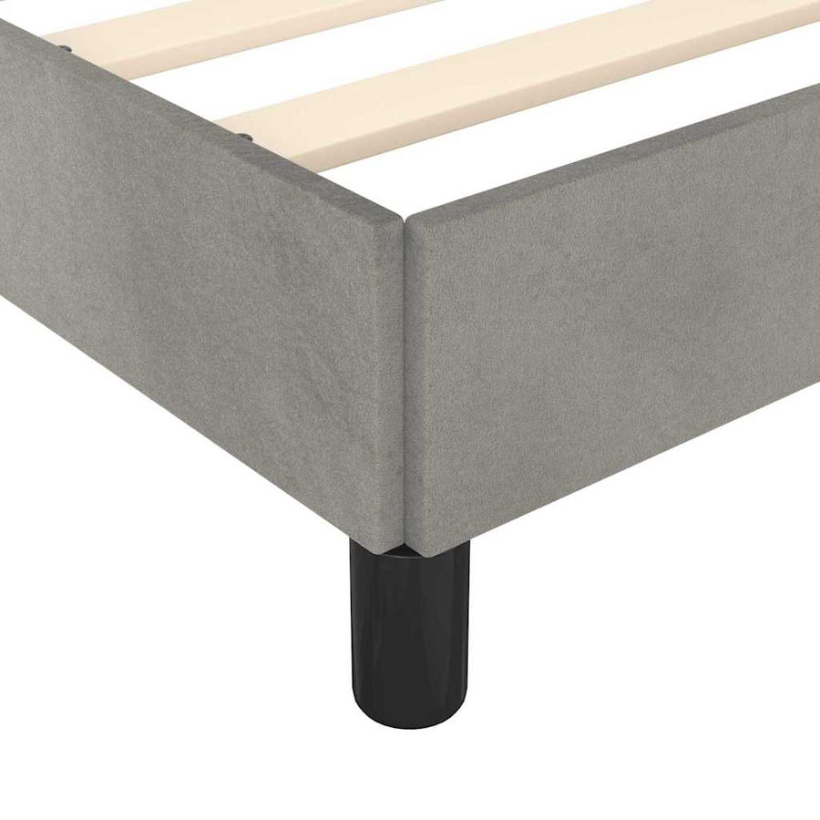 Bedframe zonder matras lichtgrijs 100x203 cm Twin XL fluweel