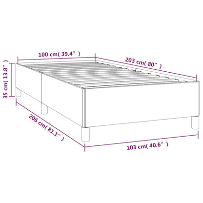 Bedframe zonder matras lichtgrijs 100x203 cm Twin XL fluweel