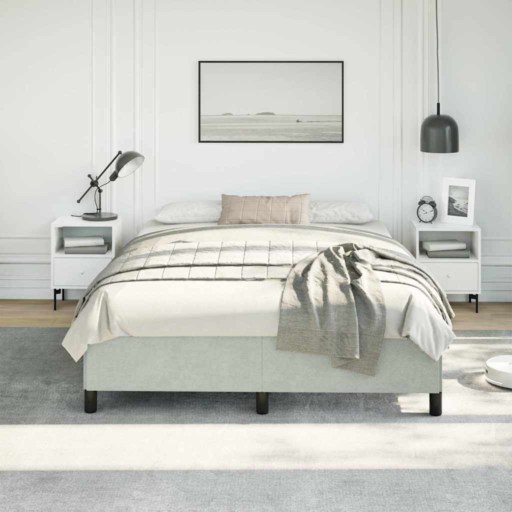 Bedframe zonder matras lichtgrijs 137x190 cm volledig fluweel