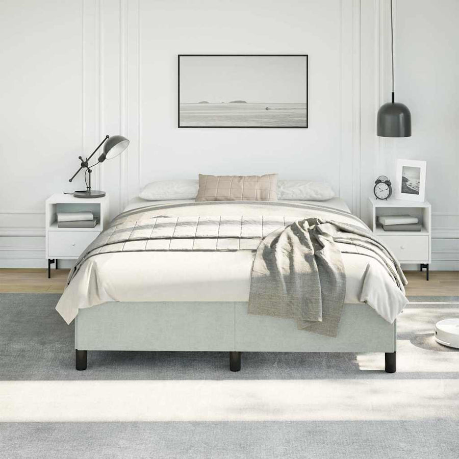 Bedframe zonder matras lichtgrijs 137x190 cm volledig fluweel