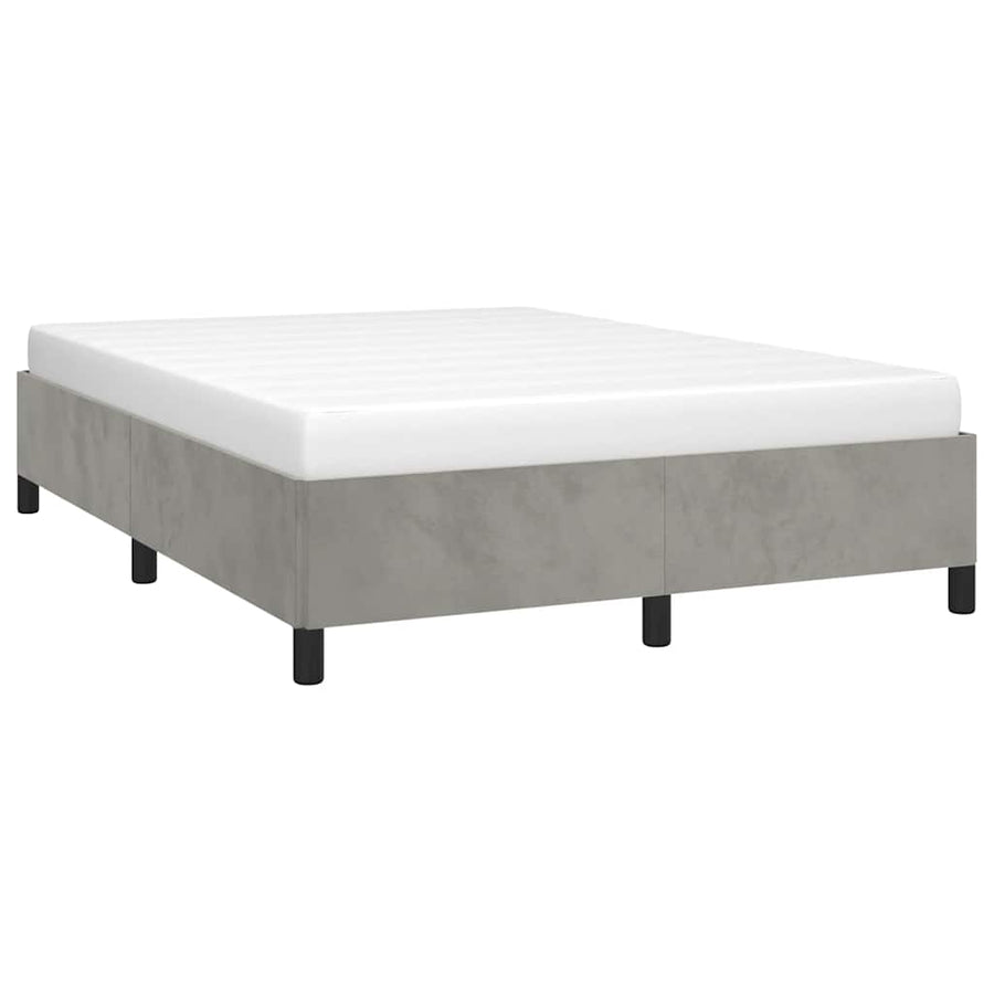 Bedframe zonder matras lichtgrijs 137x190 cm volledig fluweel