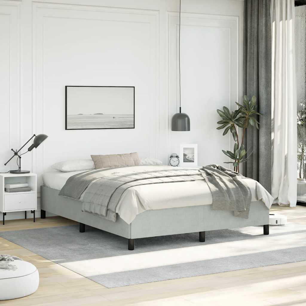 Bedframe zonder matras lichtgrijs 137x190 cm volledig fluweel