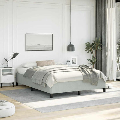 Bedframe zonder matras lichtgrijs 137x190 cm volledig fluweel