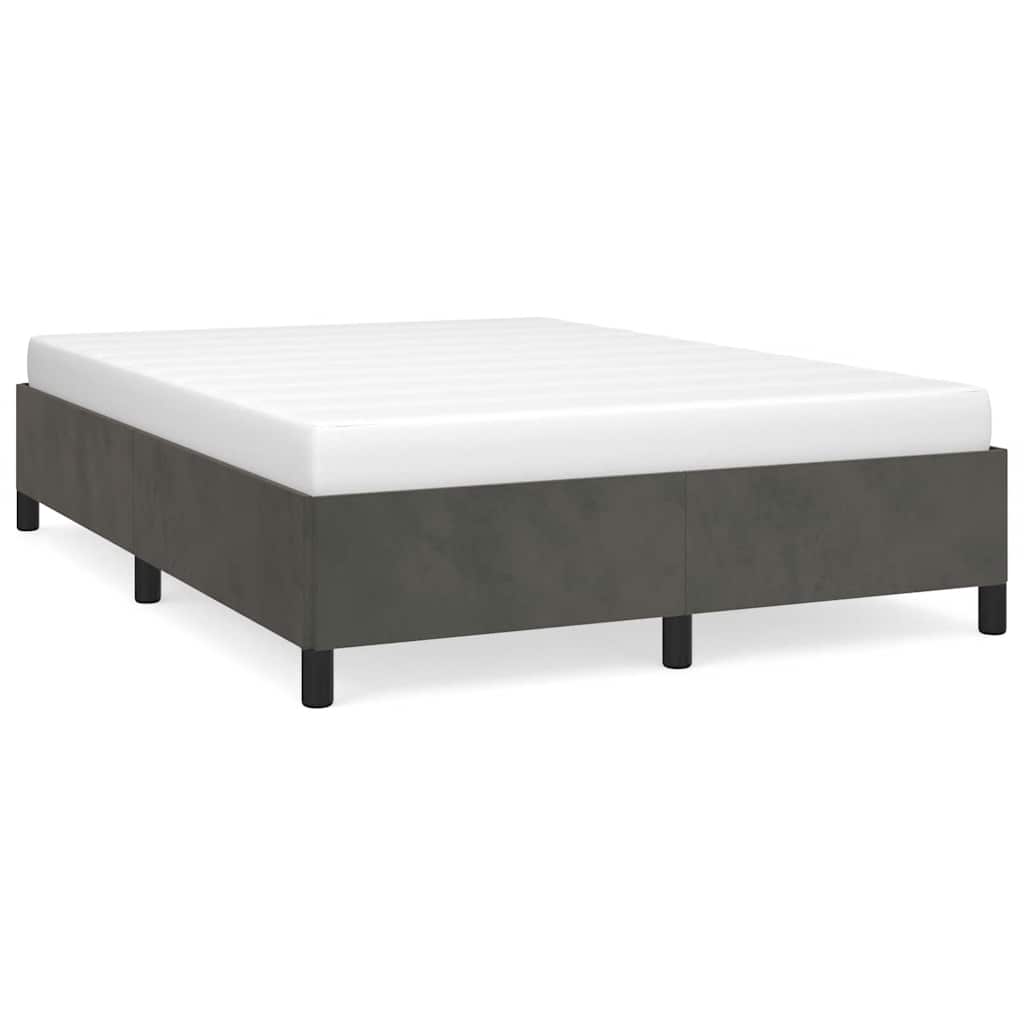 Bedframe zonder matras donkergrijs 137x190 cm fluweel