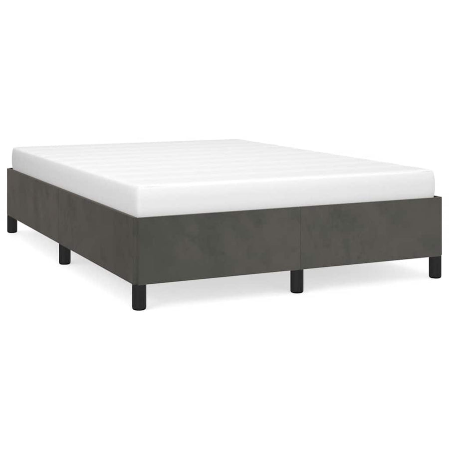 Bedframe zonder matras donkergrijs 137x190 cm fluweel