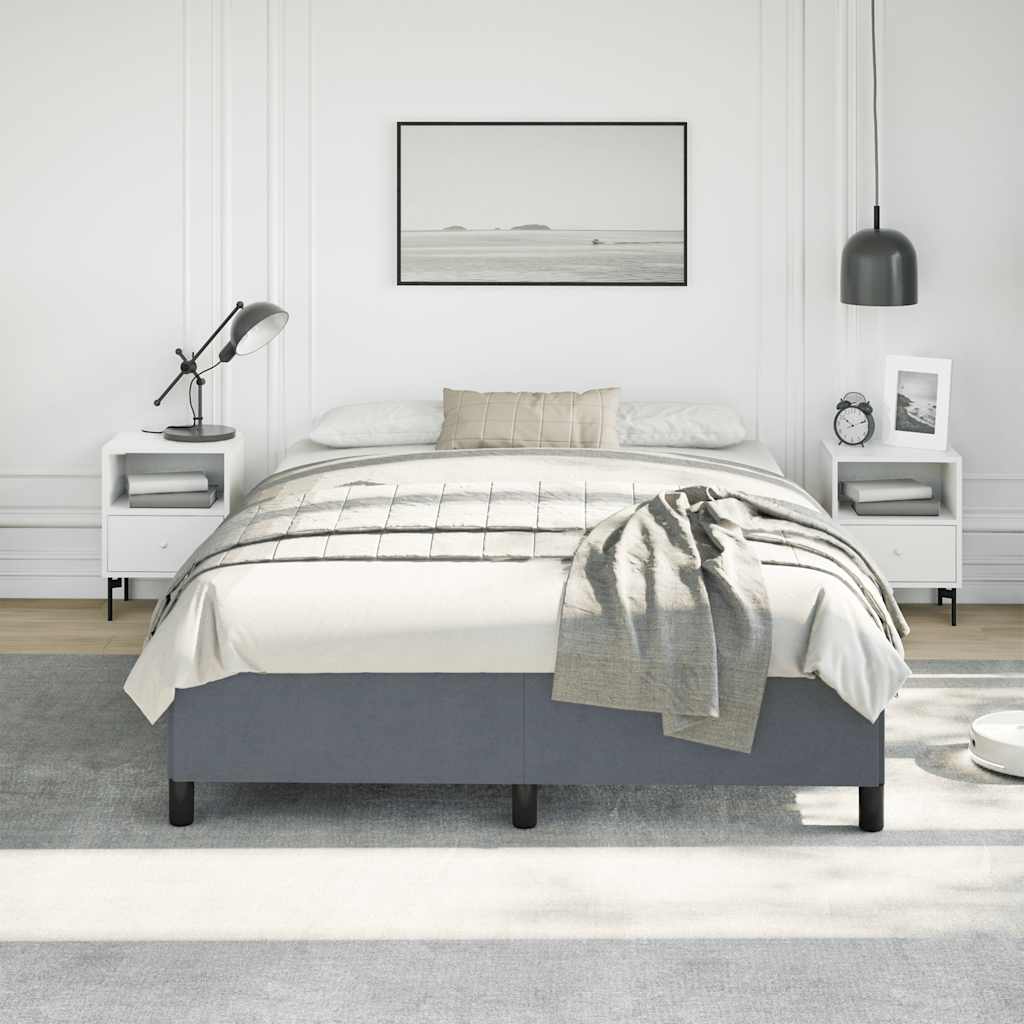 Bedframe zonder matras donkergrijs 137x190 cm fluweel
