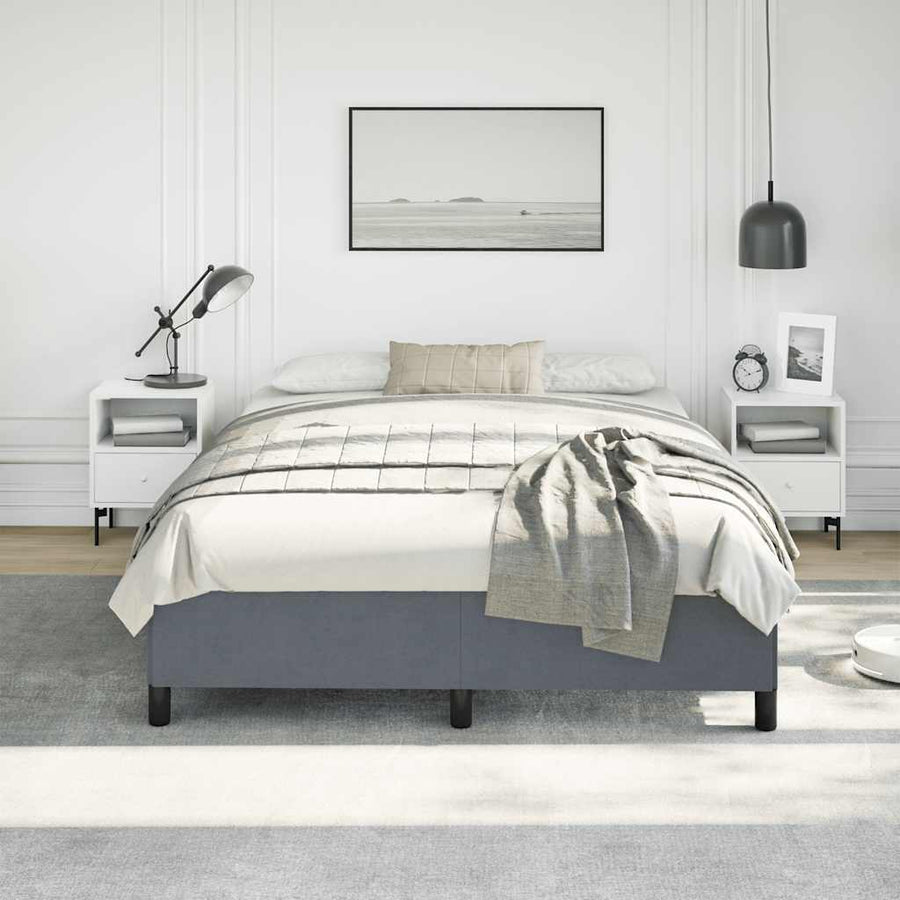 Bedframe zonder matras donkergrijs 137x190 cm fluweel