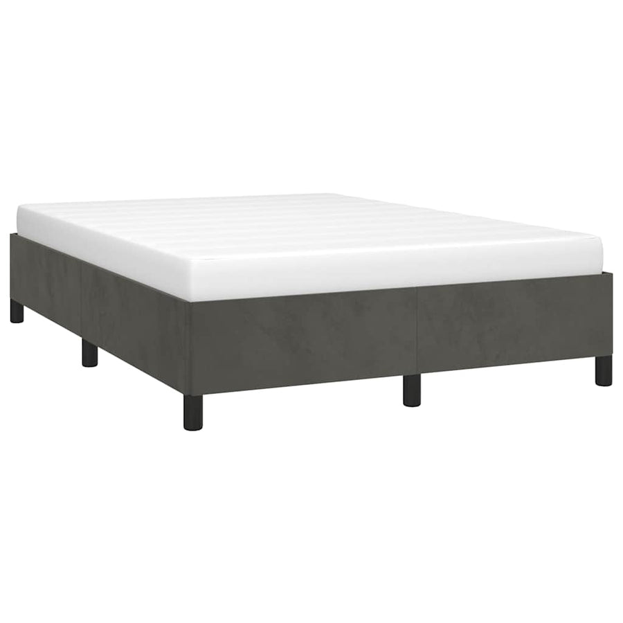 Bedframe zonder matras donkergrijs 137x190 cm fluweel