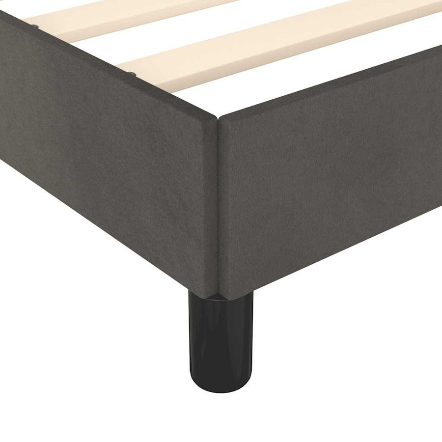 Bedframe zonder matras donkergrijs 137x190 cm fluweel