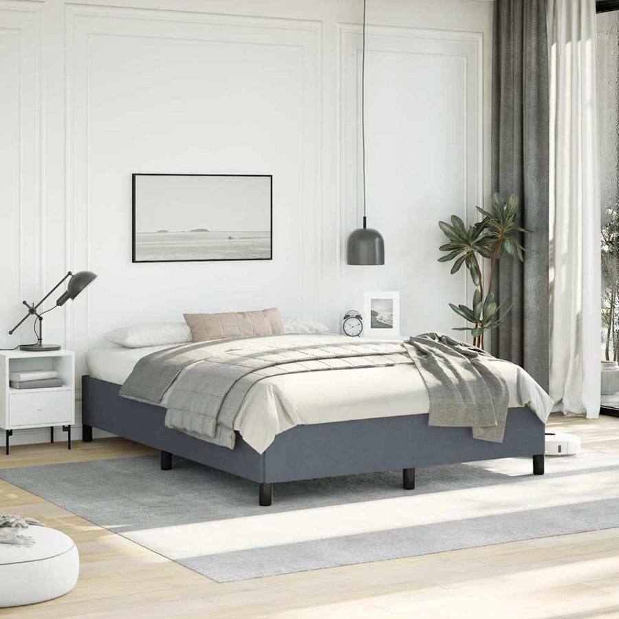 Bedframe zonder matras donkergrijs 137x190 cm fluweel