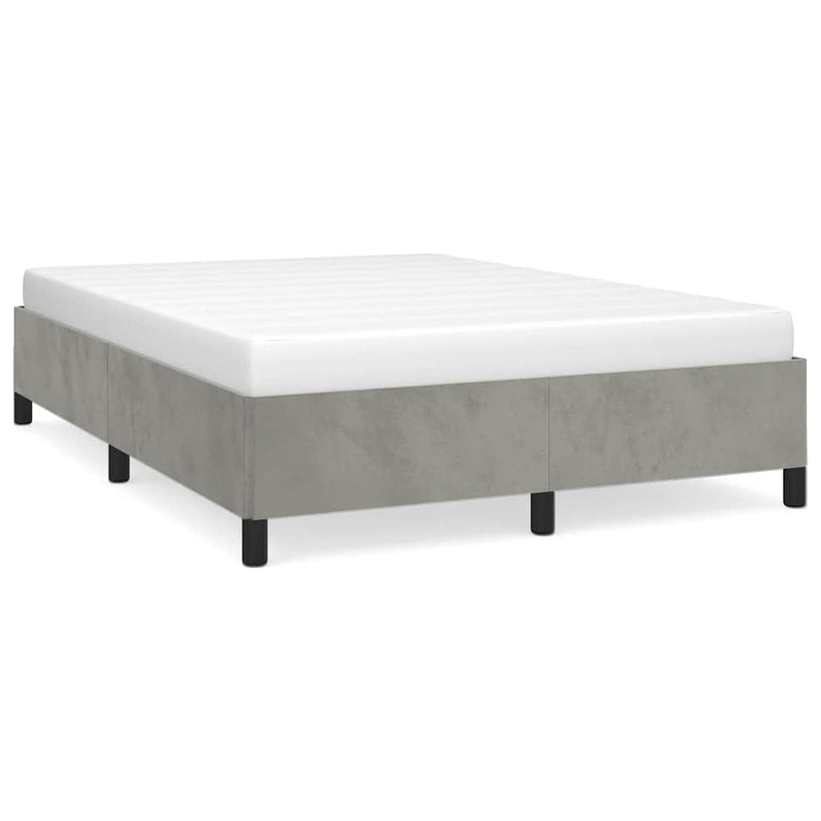 Bedframe zonder matras lichtgrijs 152x203 cm Queen fluweel