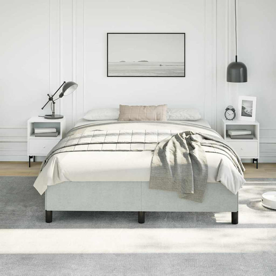 Bedframe zonder matras lichtgrijs 152x203 cm Queen fluweel