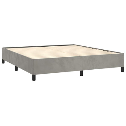 Bedframe zonder matras lichtgrijs 152x203 cm Queen fluweel