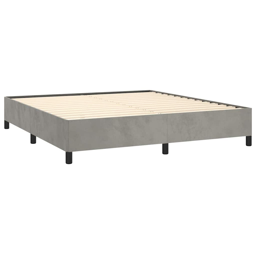 Bedframe zonder matras lichtgrijs 152x203 cm Queen fluweel