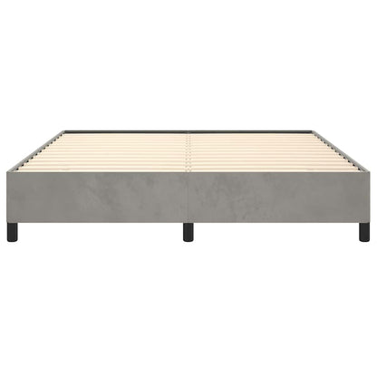 Bedframe zonder matras lichtgrijs 152x203 cm Queen fluweel