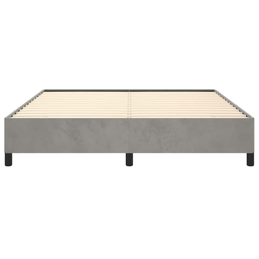 Bedframe zonder matras lichtgrijs 152x203 cm Queen fluweel