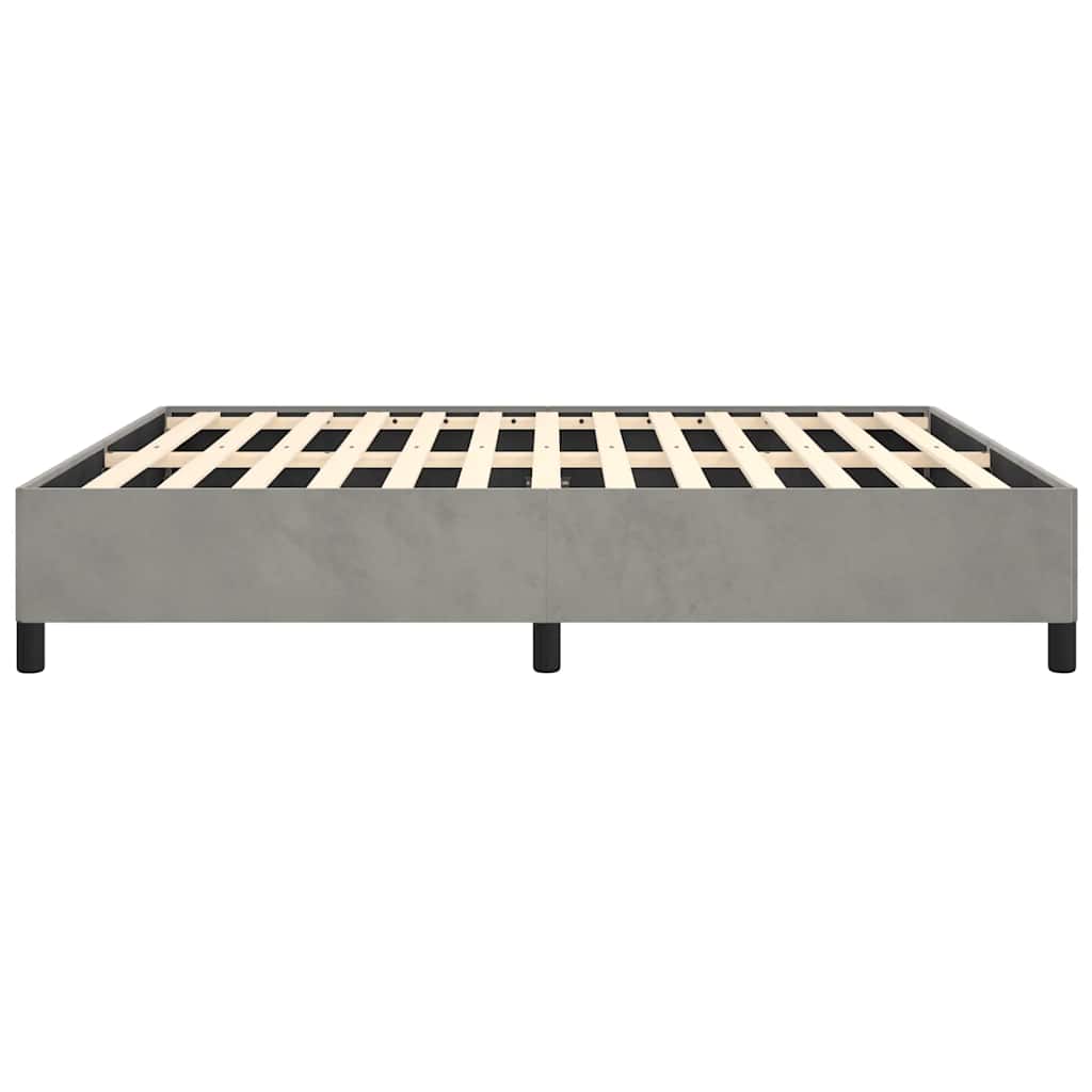 Bedframe zonder matras lichtgrijs 152x203 cm Queen fluweel