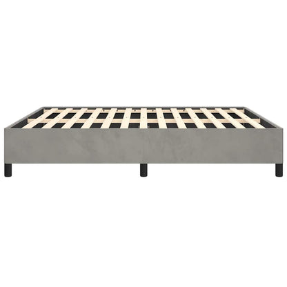 Bedframe zonder matras lichtgrijs 152x203 cm Queen fluweel