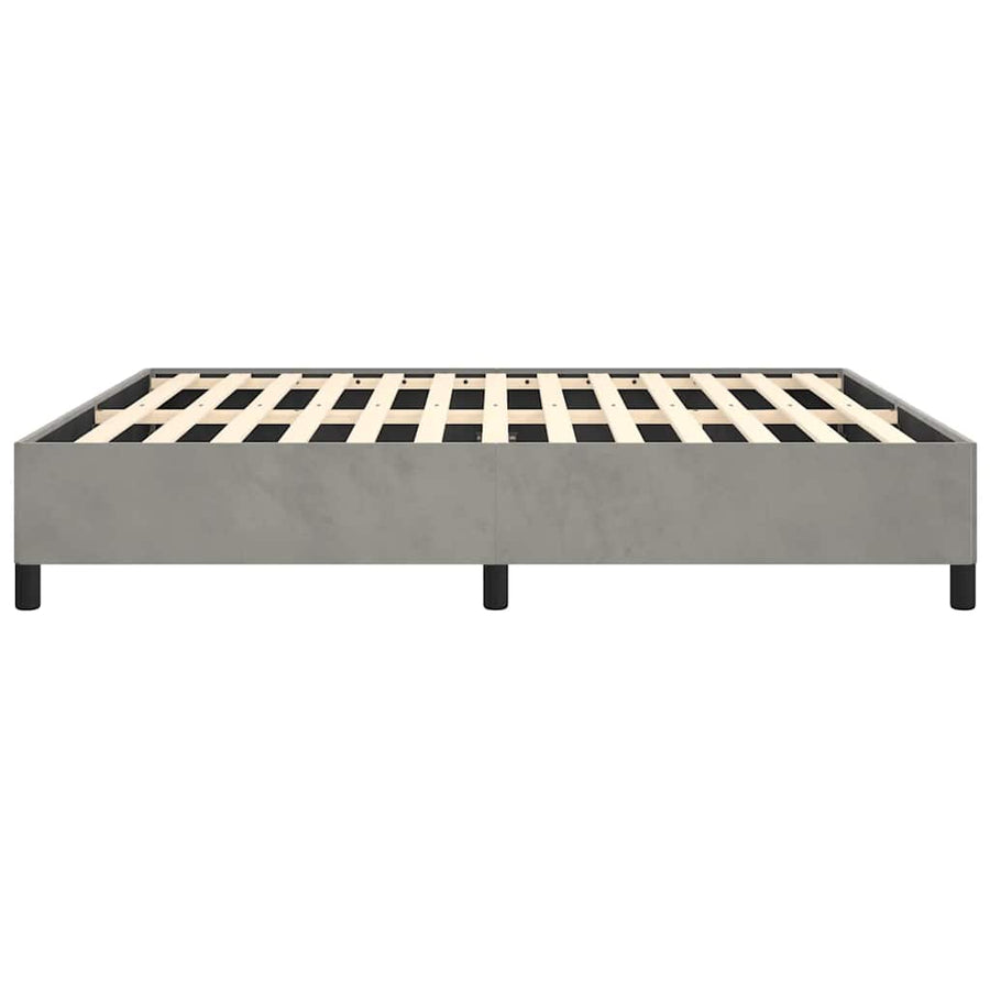 Bedframe zonder matras lichtgrijs 152x203 cm Queen fluweel
