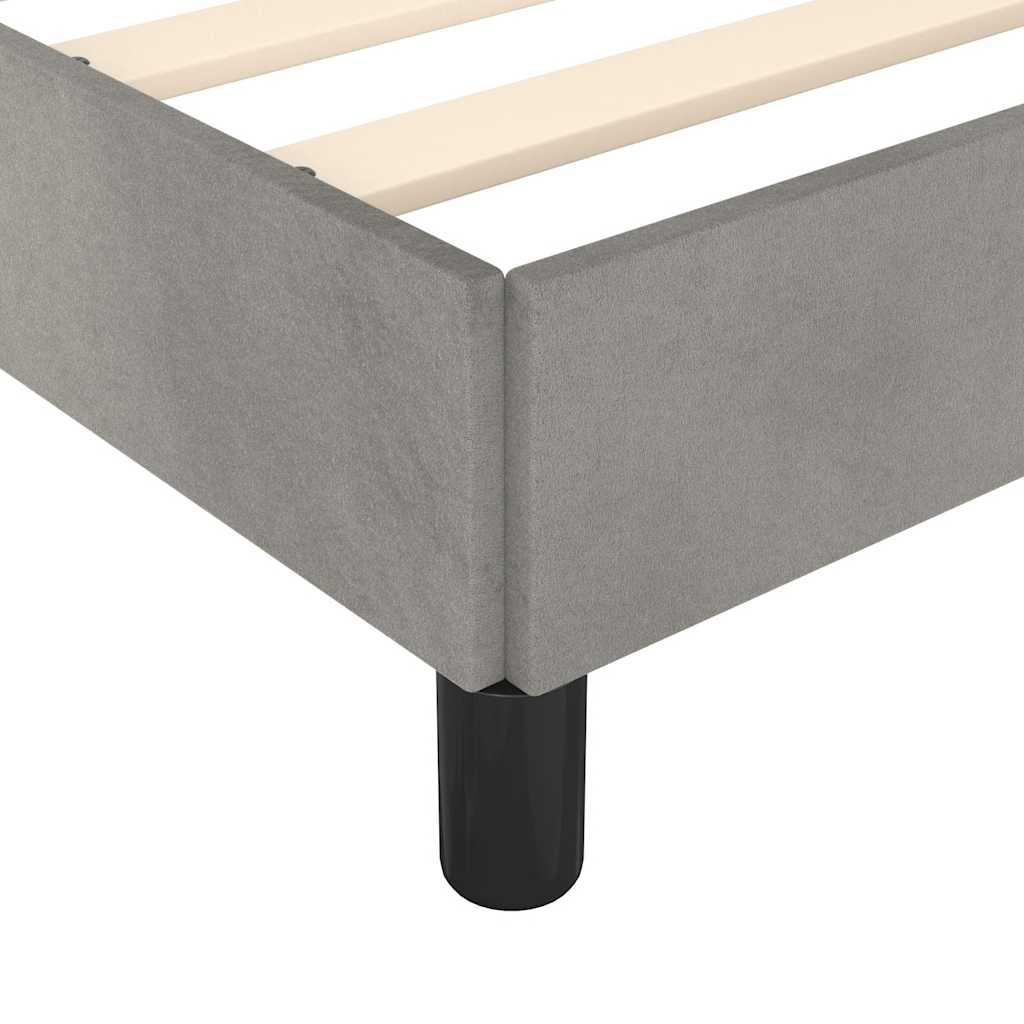 Bedframe zonder matras lichtgrijs 152x203 cm Queen fluweel