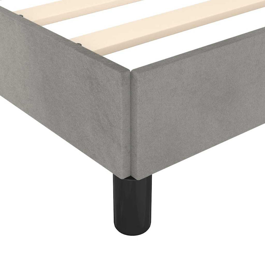 Bedframe zonder matras lichtgrijs 152x203 cm Queen fluweel