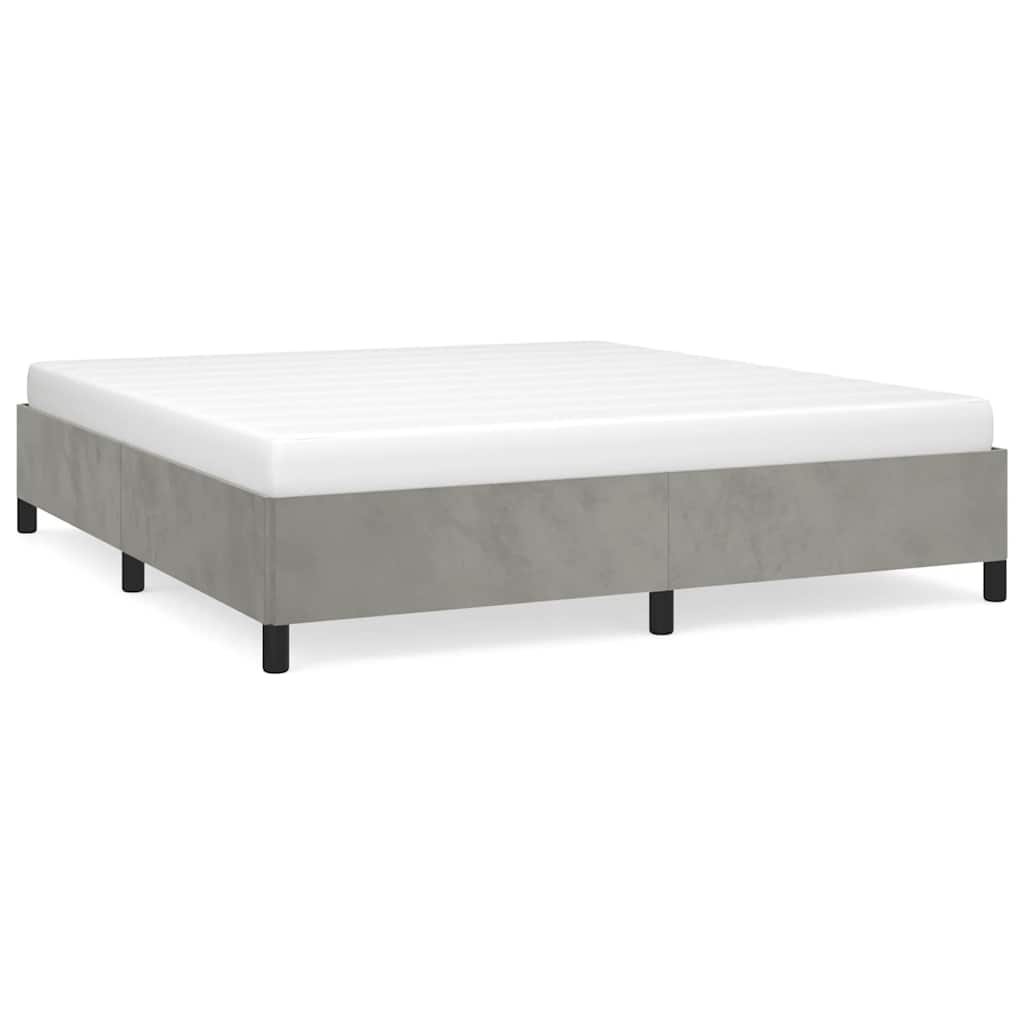 Bedframe zonder matras lichtgrijs 193x203 cm kingsize fluweel