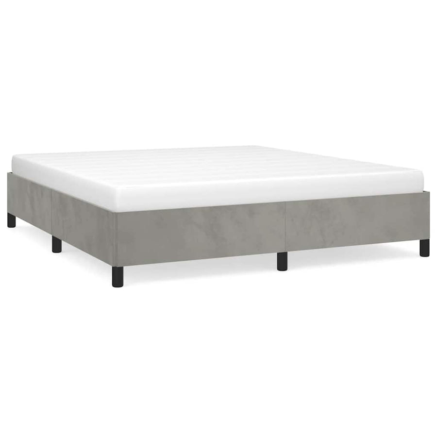Bedframe zonder matras lichtgrijs 193x203 cm kingsize fluweel