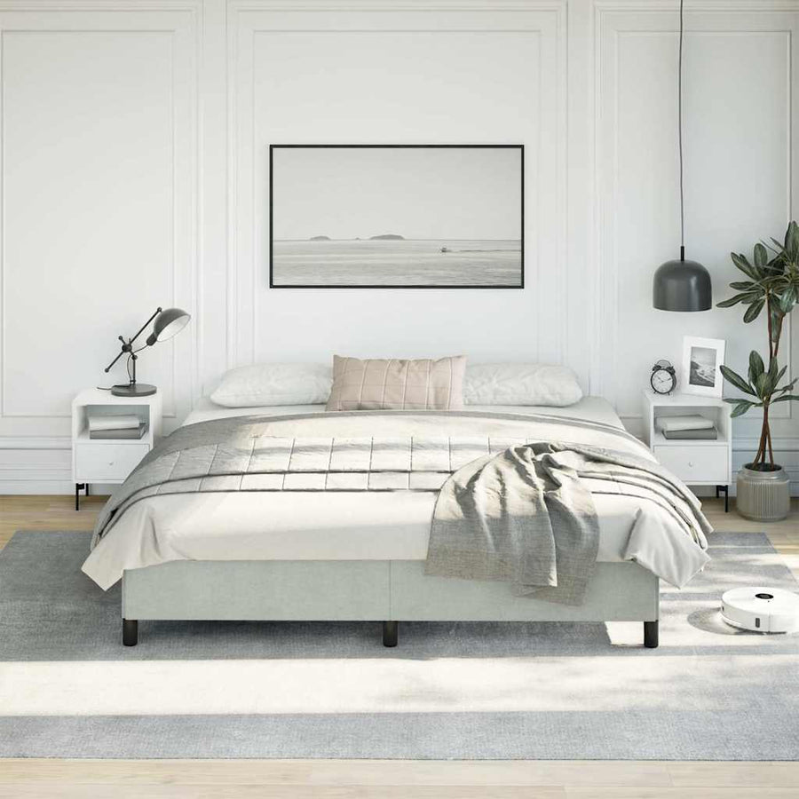Bedframe zonder matras lichtgrijs 193x203 cm kingsize fluweel