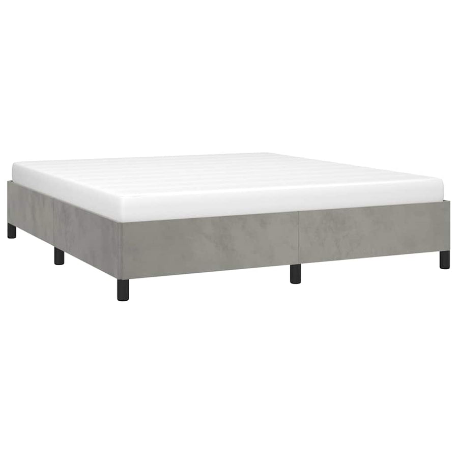 Bedframe zonder matras lichtgrijs 193x203 cm kingsize fluweel