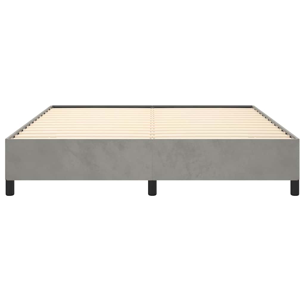 Bedframe zonder matras lichtgrijs 193x203 cm kingsize fluweel