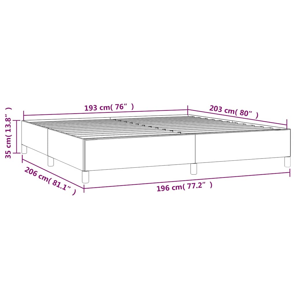 Bedframe zonder matras lichtgrijs 193x203 cm kingsize fluweel