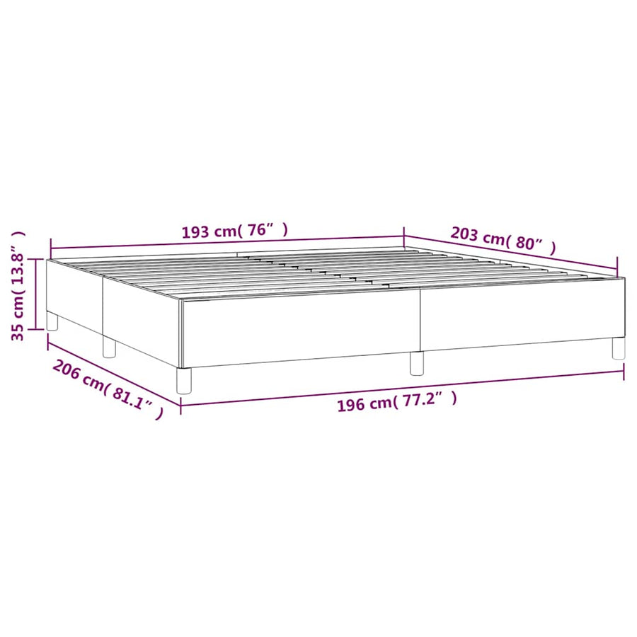 Bedframe zonder matras lichtgrijs 193x203 cm kingsize fluweel
