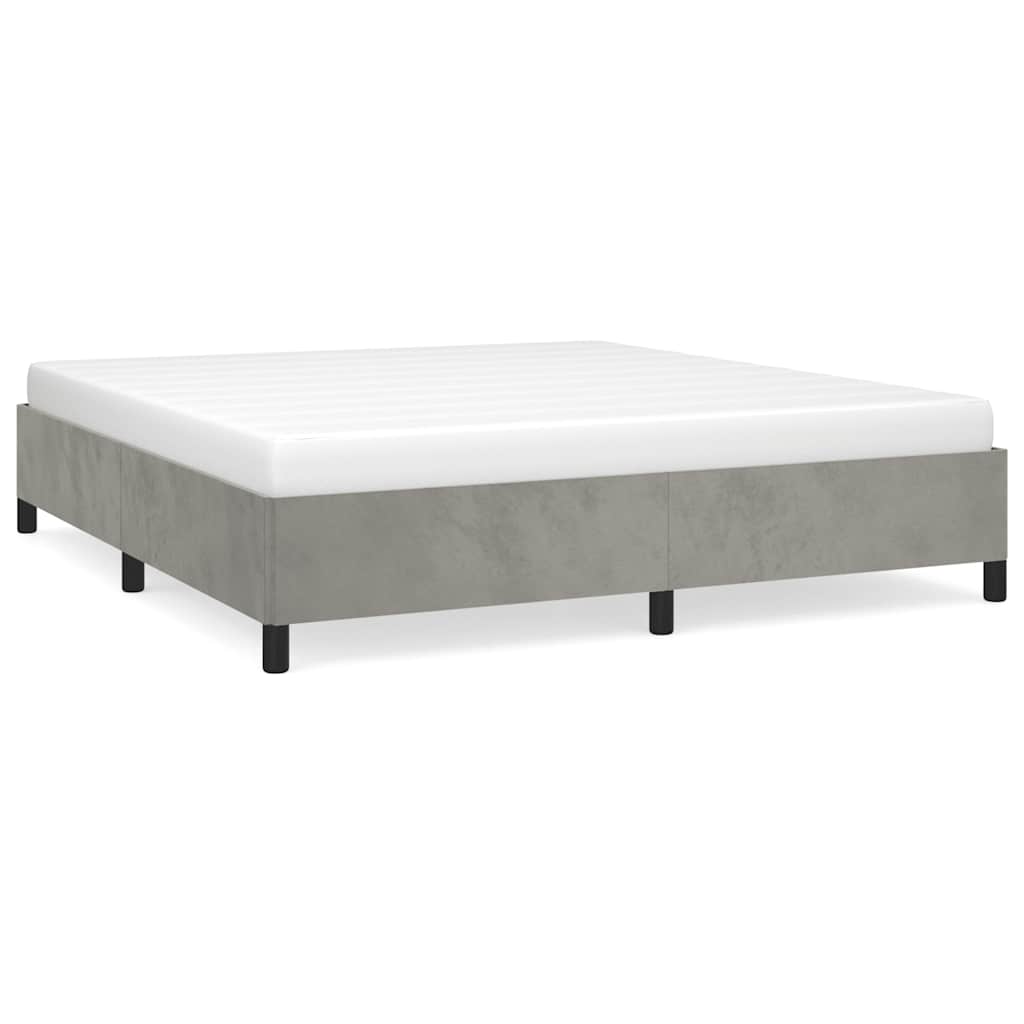 Bedframe zonder matras lichtgrijs California King fluweel