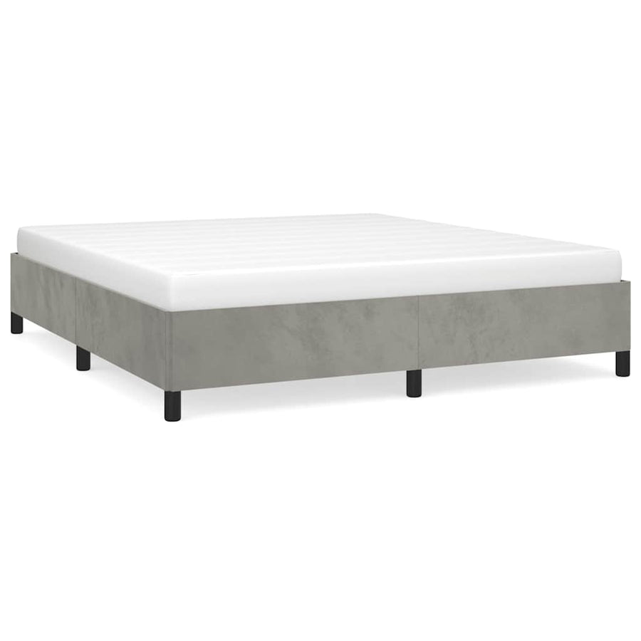 Bedframe zonder matras lichtgrijs California King fluweel