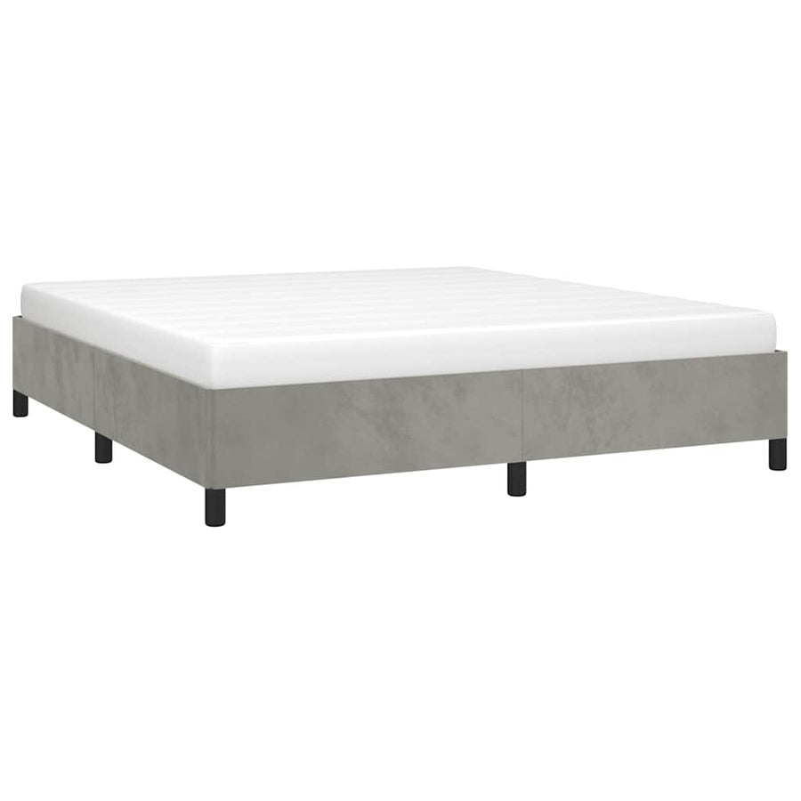 Bedframe zonder matras lichtgrijs California King fluweel