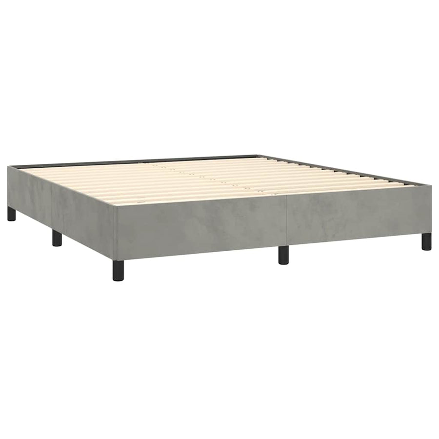 Bedframe zonder matras lichtgrijs California King fluweel