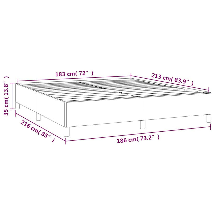 Bedframe zonder matras lichtgrijs California King fluweel