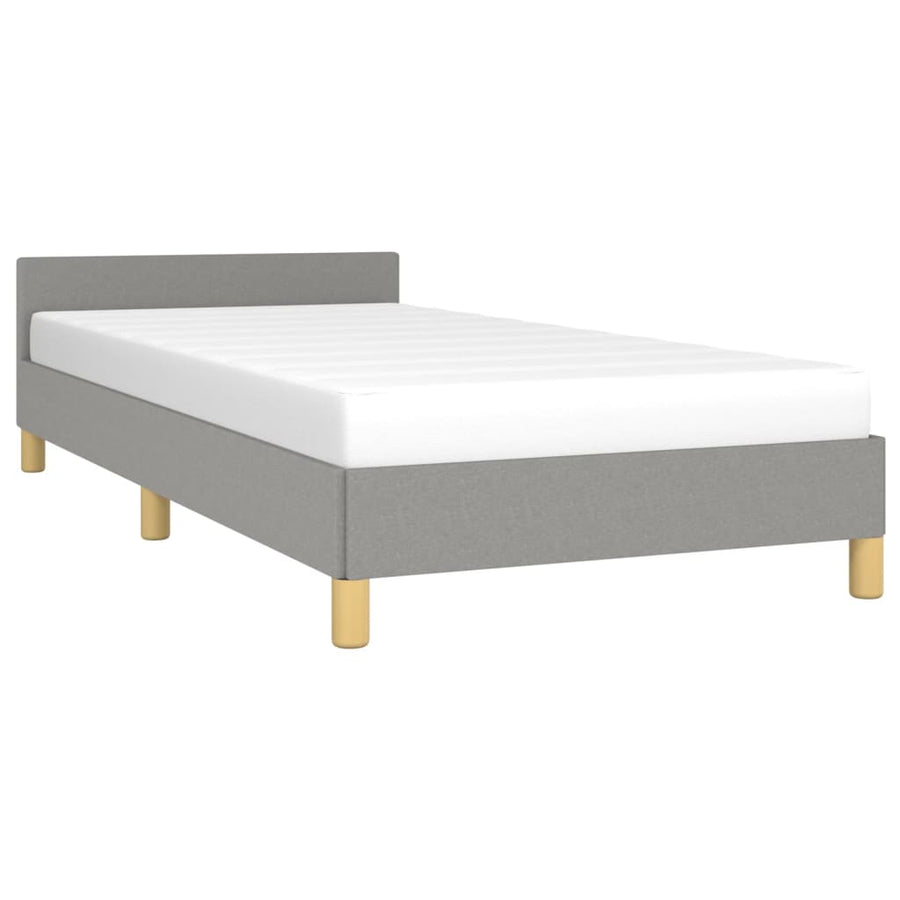 Bedframe Met Hoofdbord Stof 80 x 200 cm Lichtgrijs