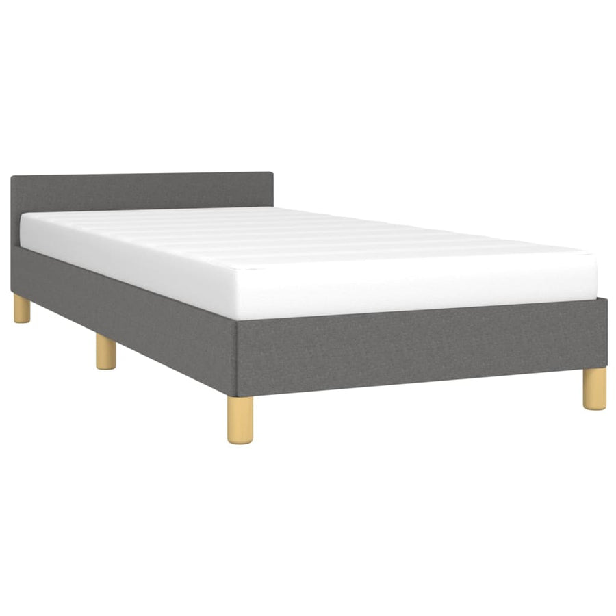 Bedframe Met Hoofdbord Stof 80 x 200 cm Donkergrijs