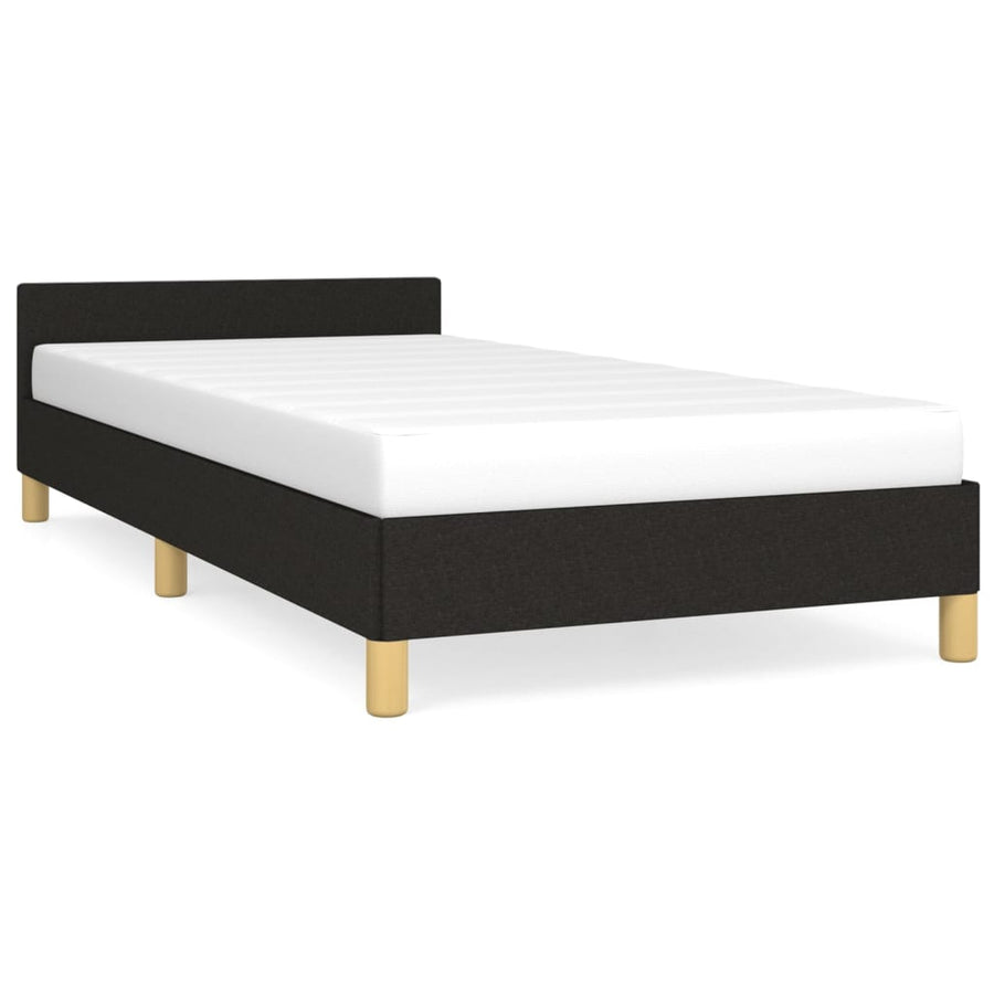 Bedframe Met Hoofdbord Stof 80 x 200 cm Zwart
