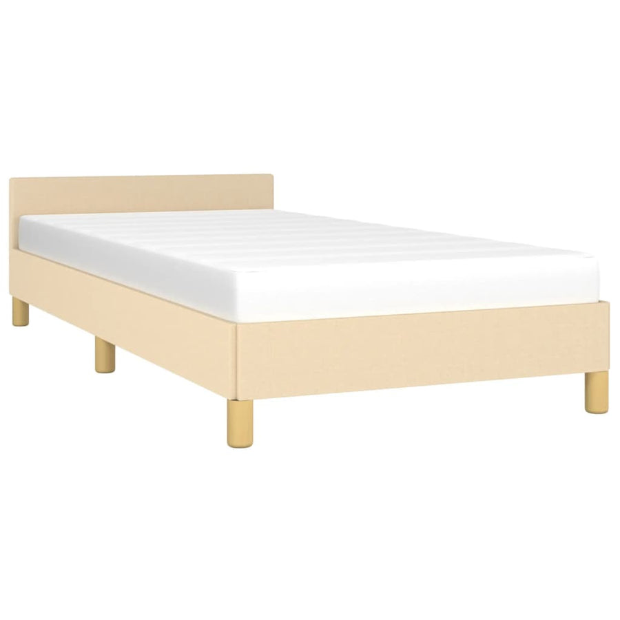 Bedframe Met Hoofdeinde Stof Kleurig 80 x 200 cm crème