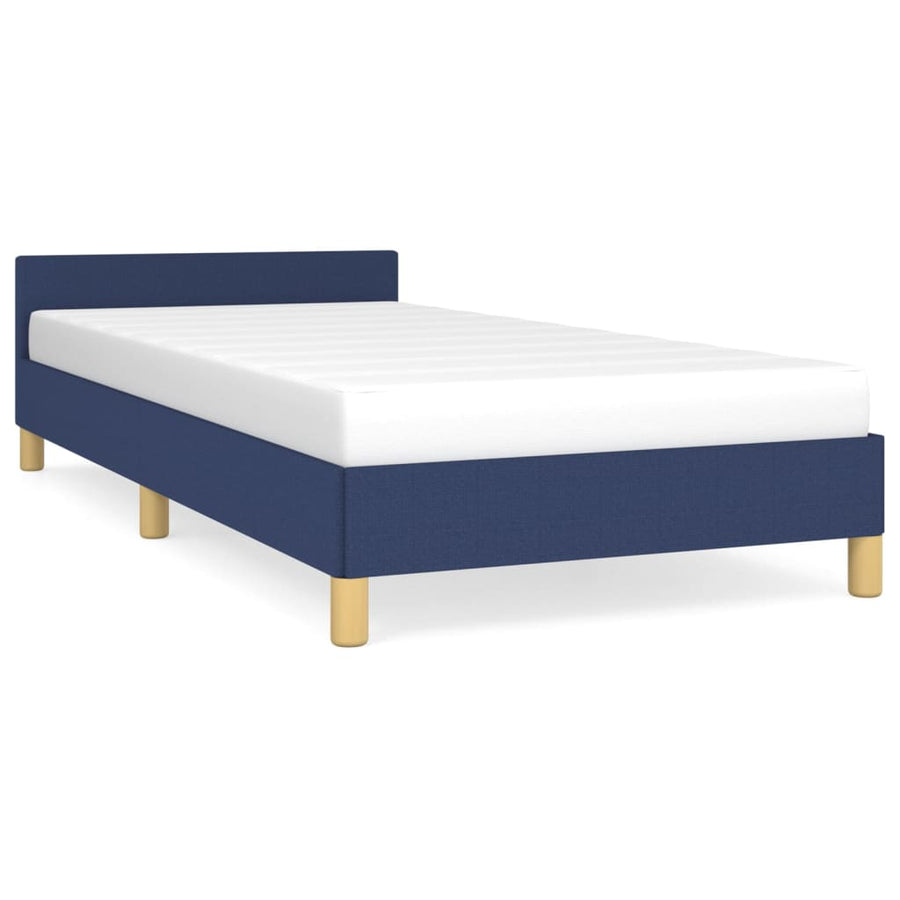 Bedframe Met Hoofdbord Stof 80 x 200 cm Blauw