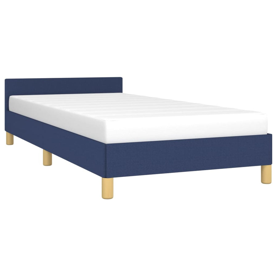Bedframe Met Hoofdbord Stof 80 x 200 cm Blauw